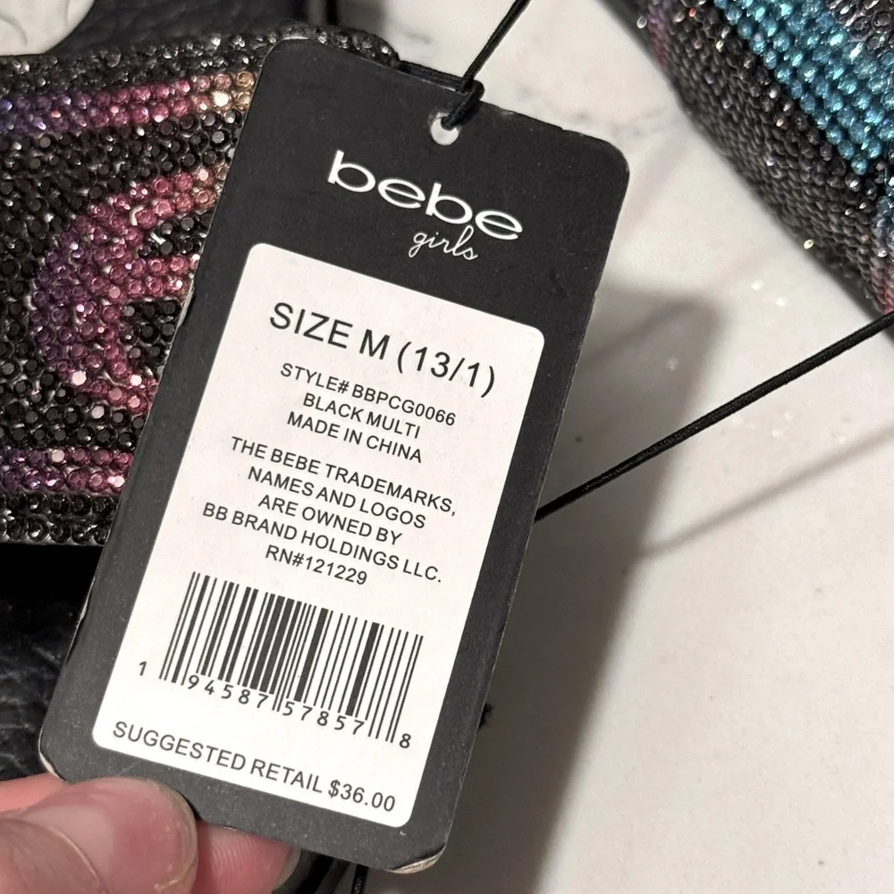 Bebe Girls Rhinestone Slides - Picture 5 of 7